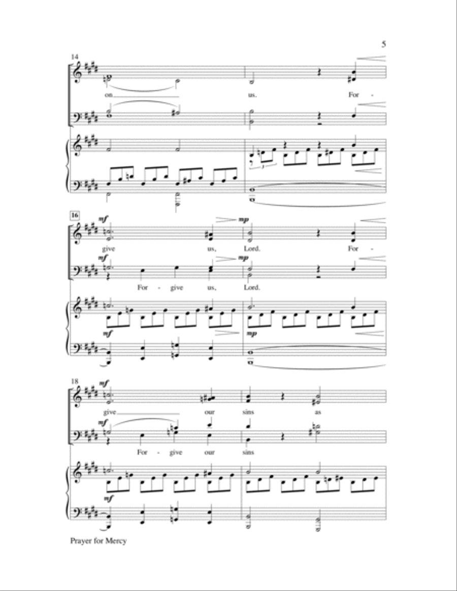 Prayer for Mercy 4-Part scores gallery preview page 5