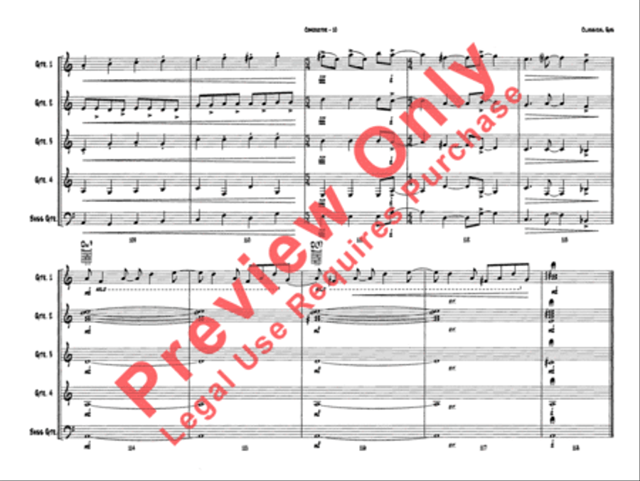 Belwin's 21st Century Guitar Ensemble -- Classical Gas Guitar Ensemble scores gallery preview page 14