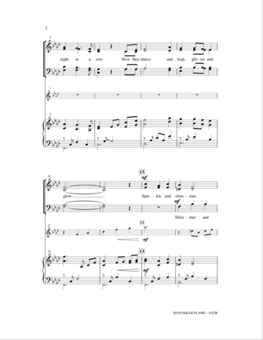 Hanukkah Flame 4-Part scores gallery preview page 2