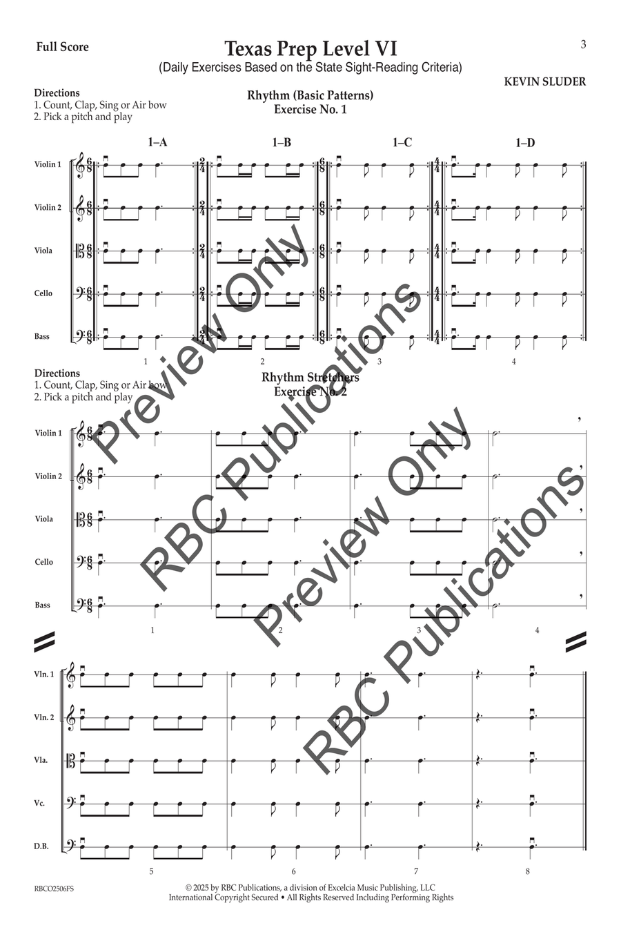 Texas Prep Level VI (Score) Orchestra scores gallery preview page 2