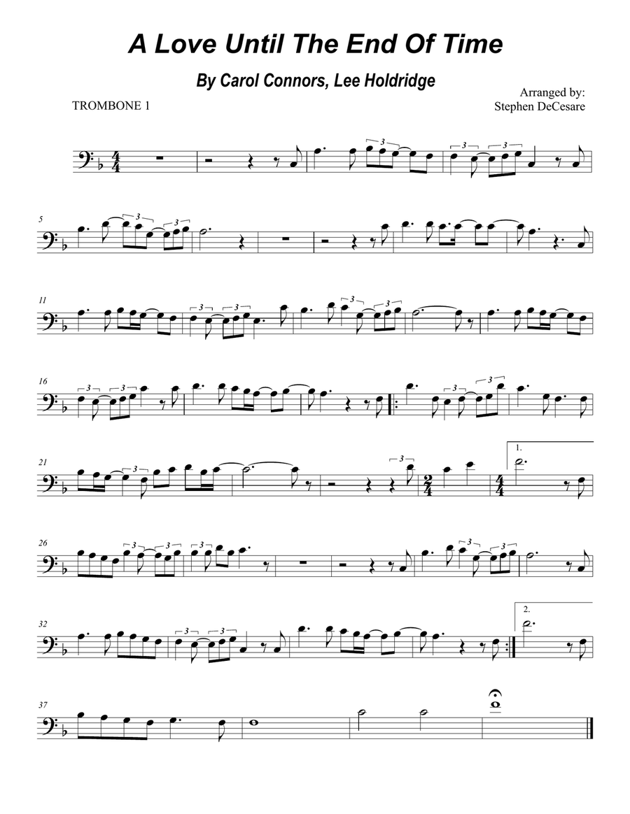A Love Until The End Of Time Trombone Duet scores gallery preview page 5