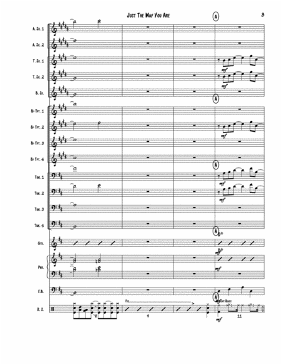 Just The Way You Are Jazz Ensemble scores gallery preview page 3