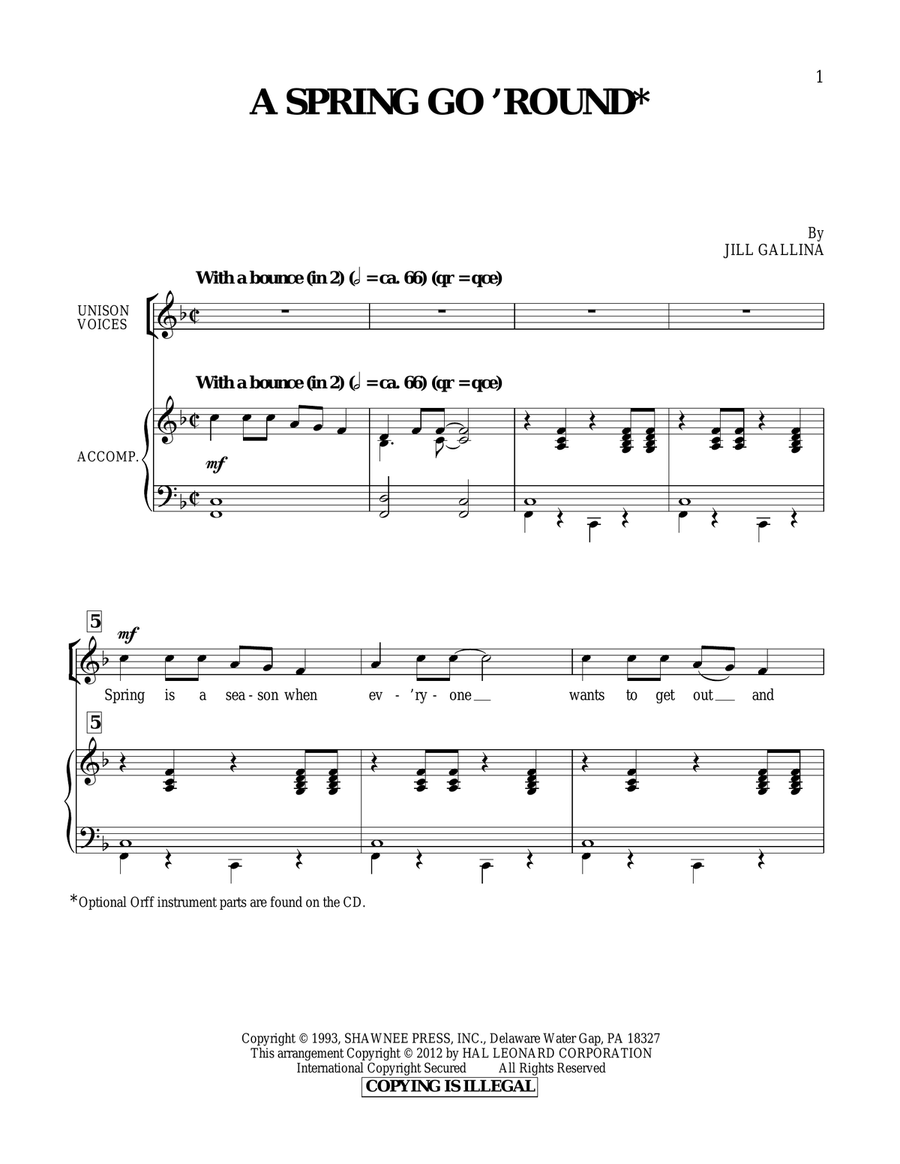A Spring Go 'Round A Spring Go 'Round Choir scores gallery preview page 1