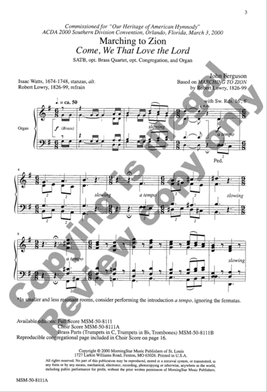 Marching to Zion (Choral Score) image number null