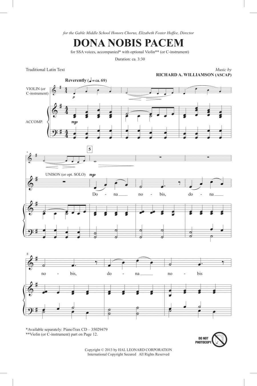 Dona Nobis Pacem SSA scores gallery preview page 1