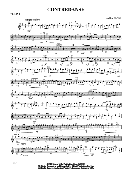Contredanse: 1st Violin
