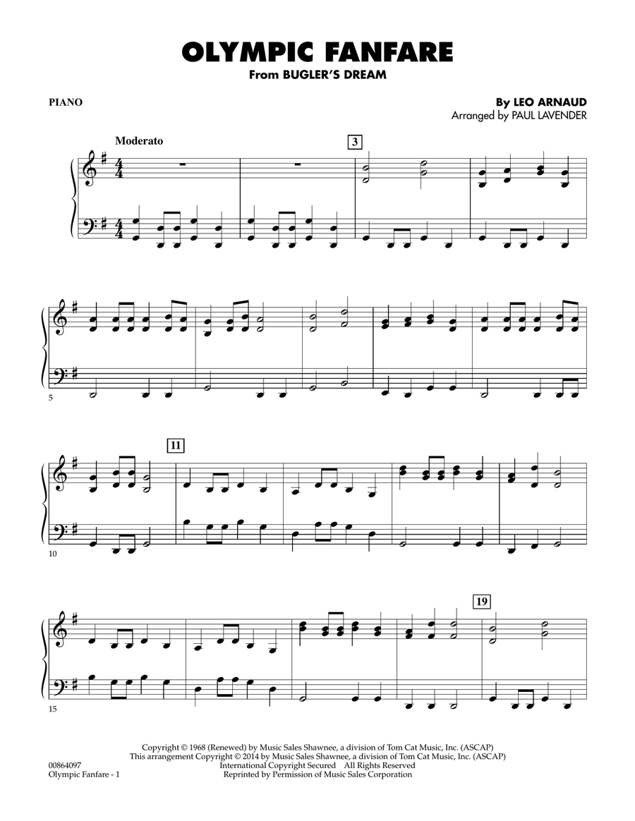 Olympic Fanfare (Bugler's Dream) - Piano Orchestra scores gallery preview page 1