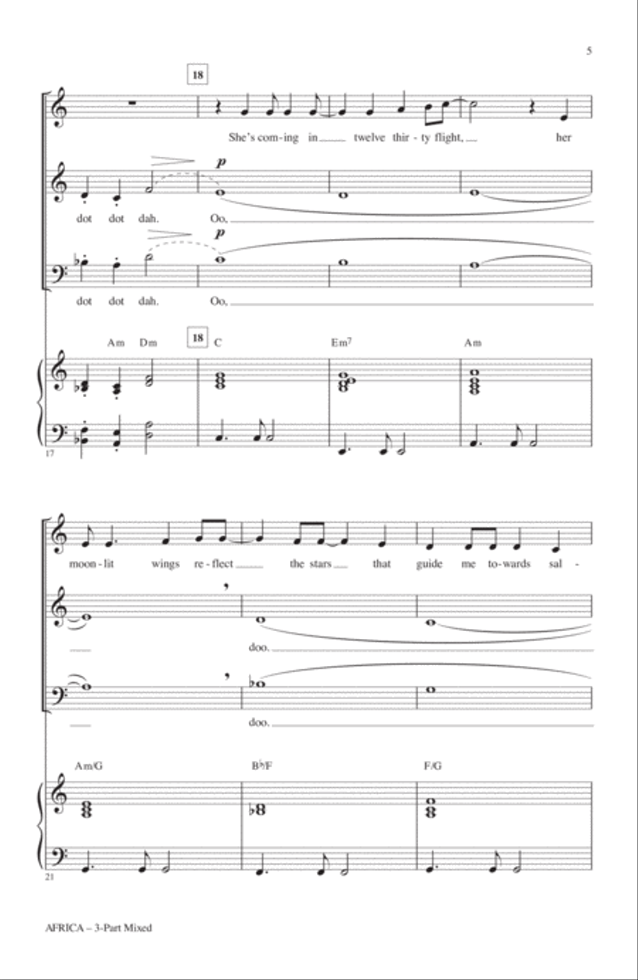 Africa (arr. Audrey Snyder) 3-Part scores gallery preview page 3
