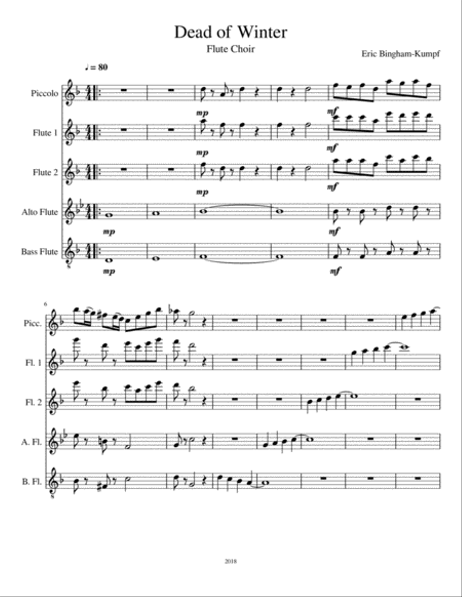 Dead of Winter Dead of Winter Woodwind Ensemble scores gallery preview page 1