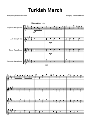 Turkish March by Mozart - Saxophone Quartet