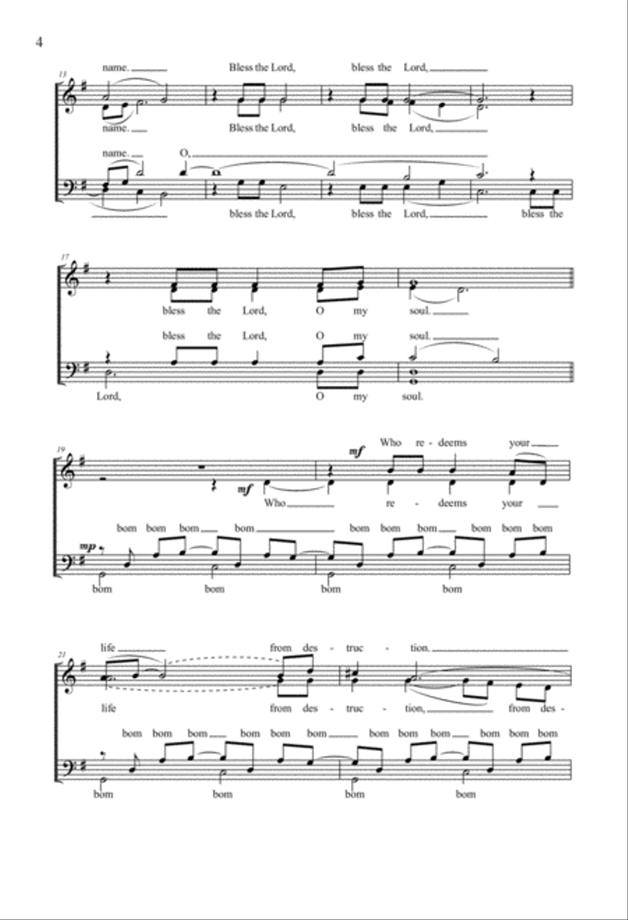 Bless the Lord, O My Soul 4-Part scores gallery preview page 3