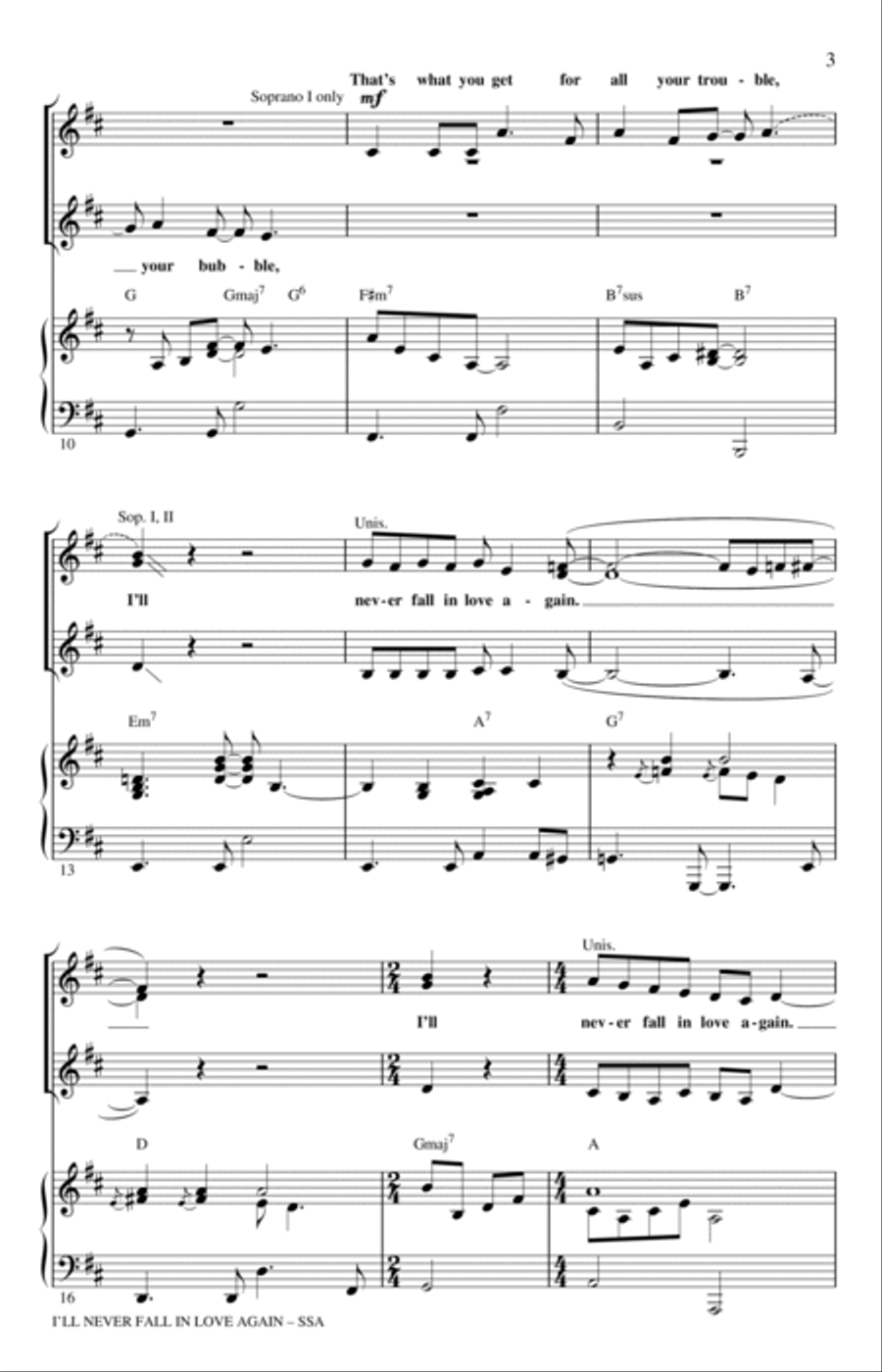 I'll Never Fall In Love Again (arr. Ed Lojeski) SSA scores gallery preview page 2