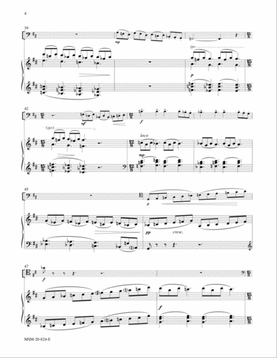 Hyfrydol for Bass Instrument and Piano Cello scores gallery preview page 4