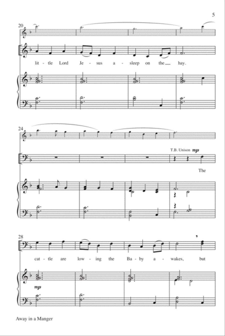 Away in a Manger 4-Part scores gallery preview page 15