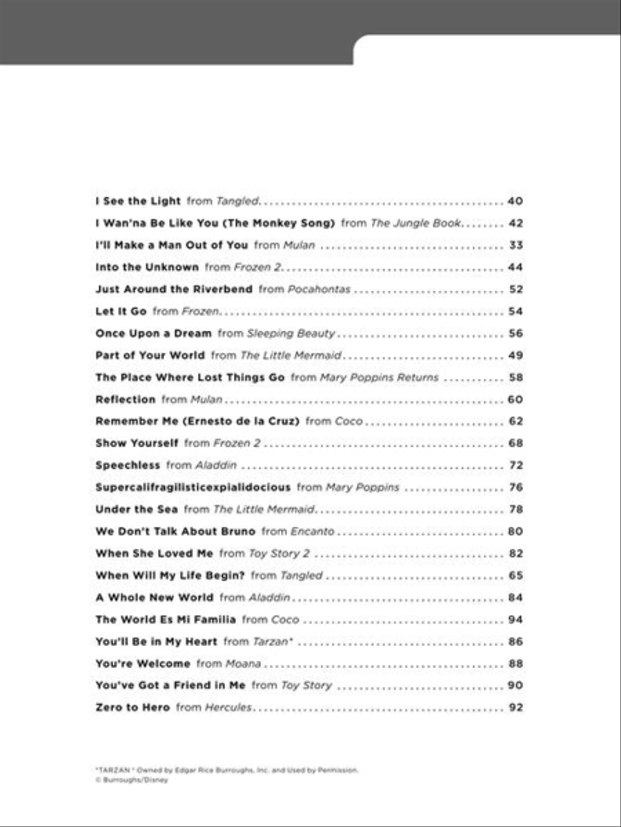 Really Easy Piano: 40 Disney Songs Easy Piano scores gallery preview page 4
