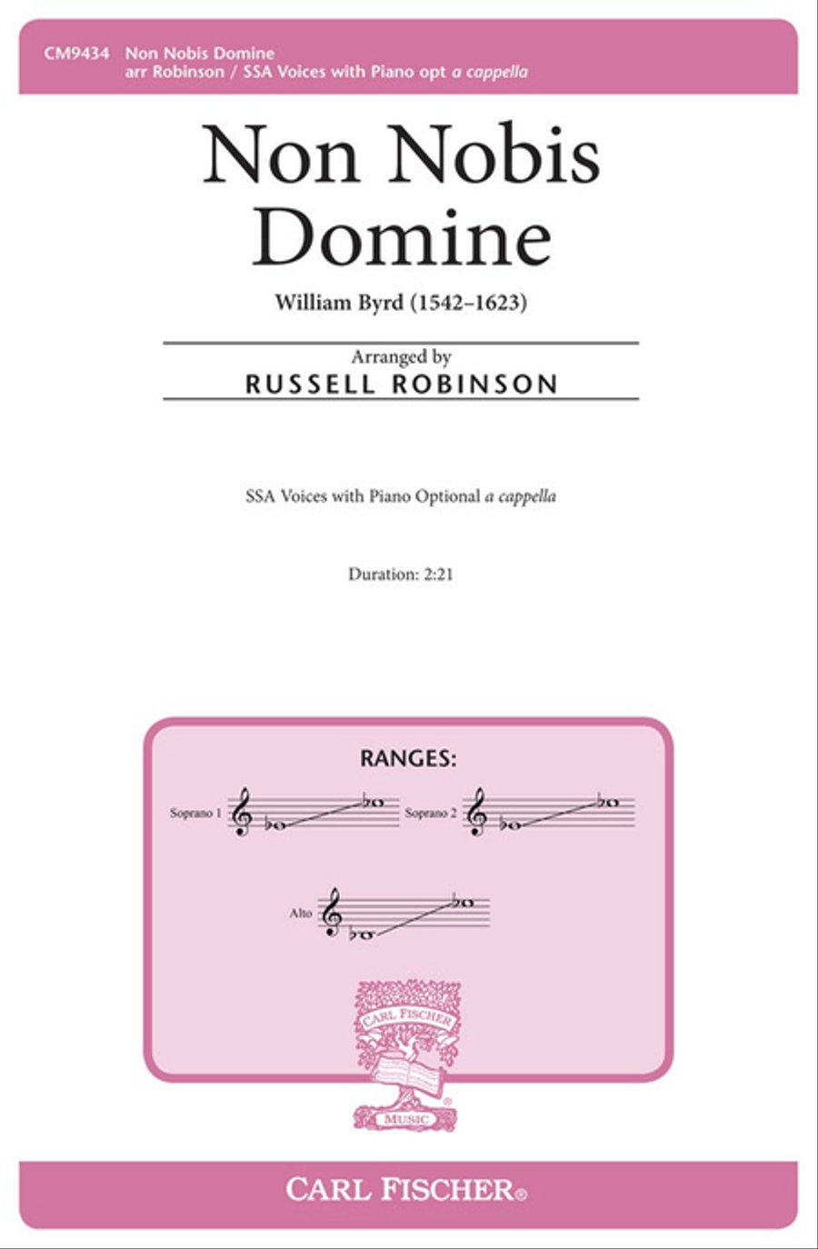 Non Nobis Domine SSA scores gallery preview page 1