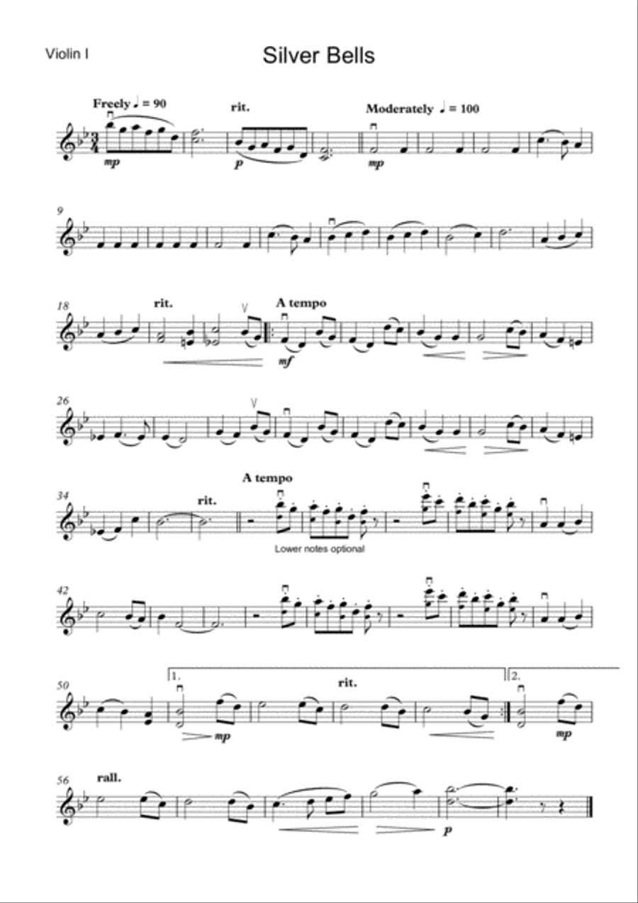 Silver Bells String Quartet scores gallery preview page 3