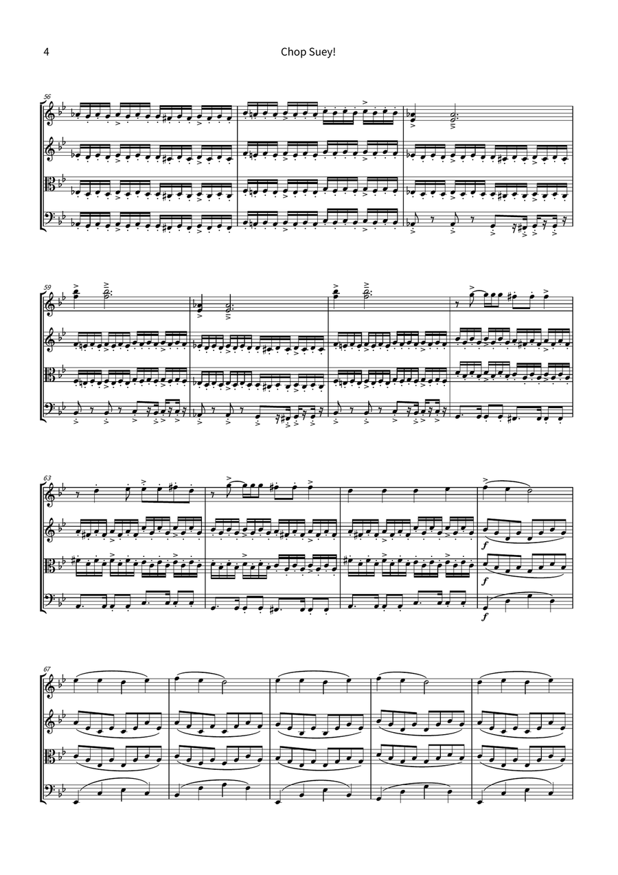 Chop Suey! String Quartet scores gallery preview page 4