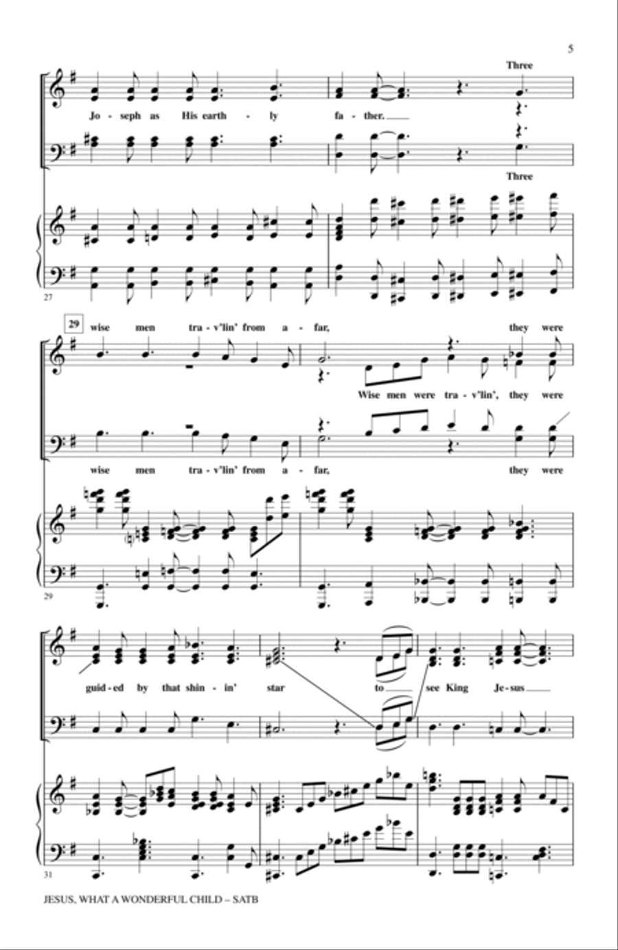 Jesus, What A Wonderful Child 4-Part scores gallery preview page 4