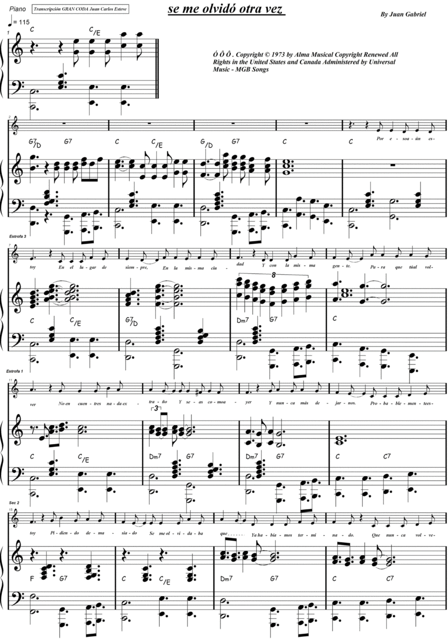 Se Me Olvido Otra Vez Voice scores gallery preview page 1