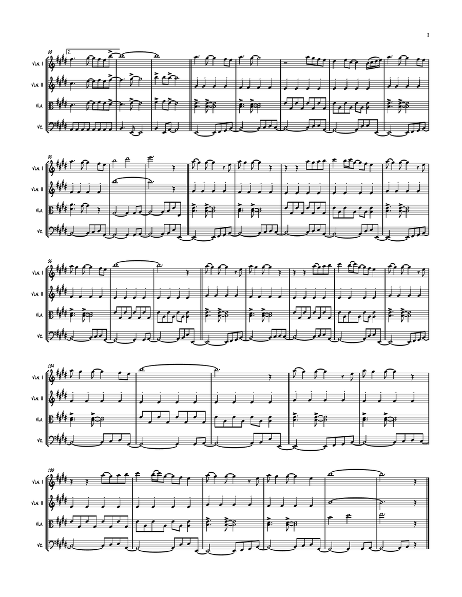 Don't Stop Believin' String Quartet scores gallery preview page 3