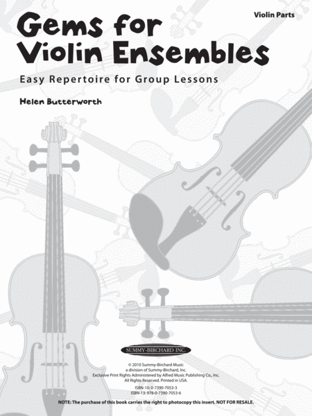 Gems for Violin Ensembles, Book 1