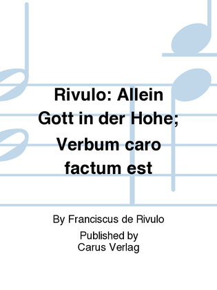 Book cover for Rivulo: Allein Gott in der Hohe; Verbum caro factum est
