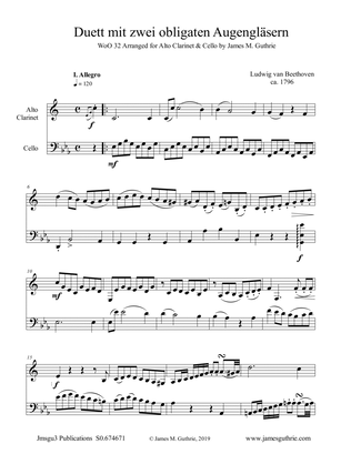 Beethoven: Duet WoO 32 for Alto Clarinet & Cello