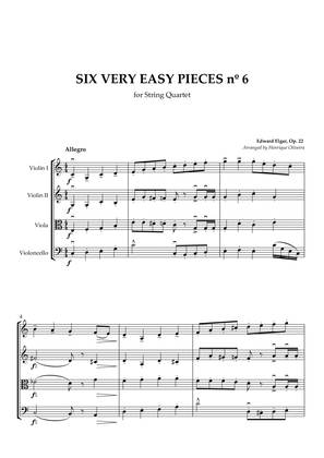 Book cover for Six Very Easy Pieces nº 6 (Allegro) - For String Quartet