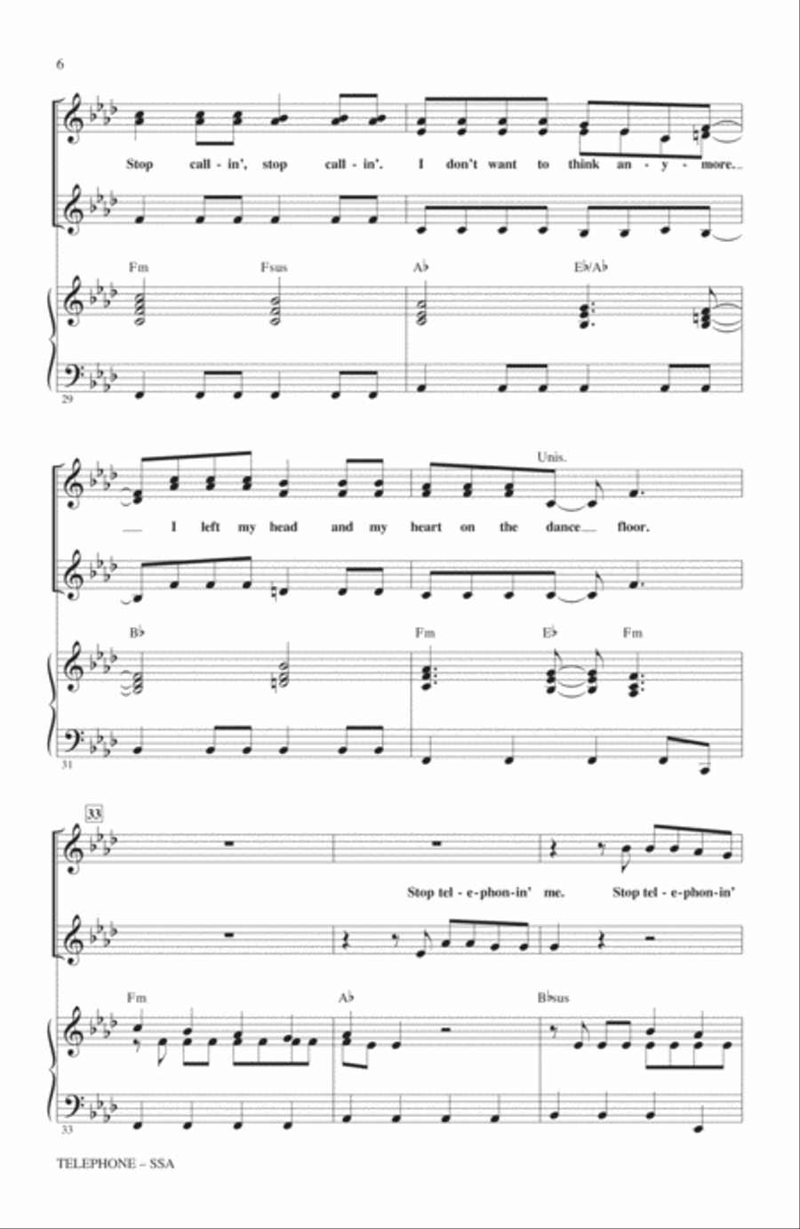 Telephone SSA scores gallery preview page 5