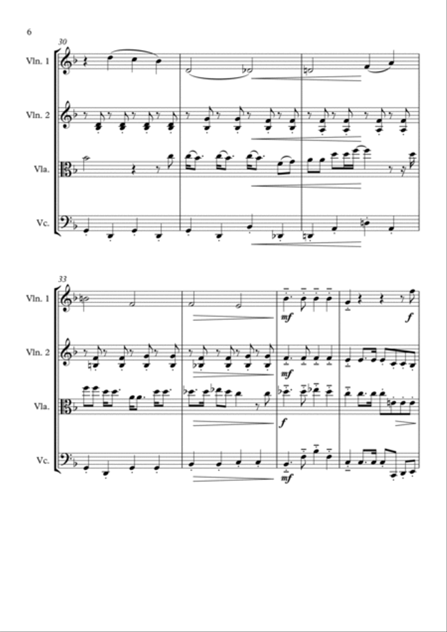 Tie A Yellow Ribbon Round The Ole Oak Tree String Quartet scores gallery preview page 6