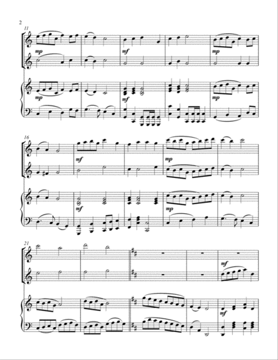 Christ The Lord Is Risen Today (treble C instrument duet) Piano scores gallery preview page 3