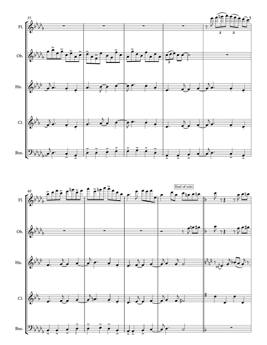 A String Of Pearls Woodwind Quintet scores gallery preview page 5