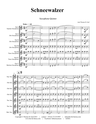 Book cover for Schneewalzer - Oktoberfest - Saxophone Quintet