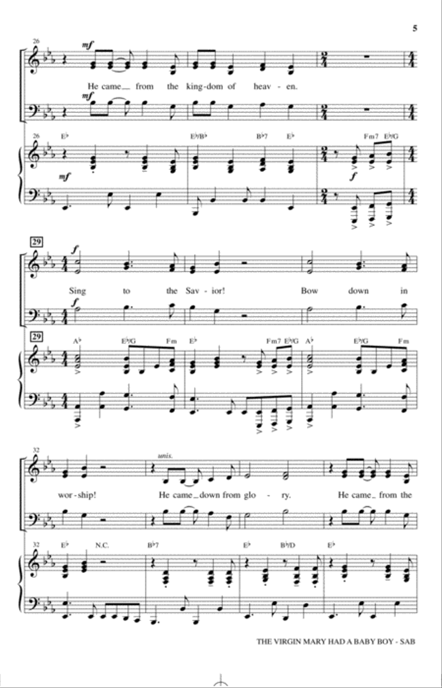 The Virgin Mary Had A Baby Boy (arr. Michael Ware) 3-Part scores gallery preview page 4