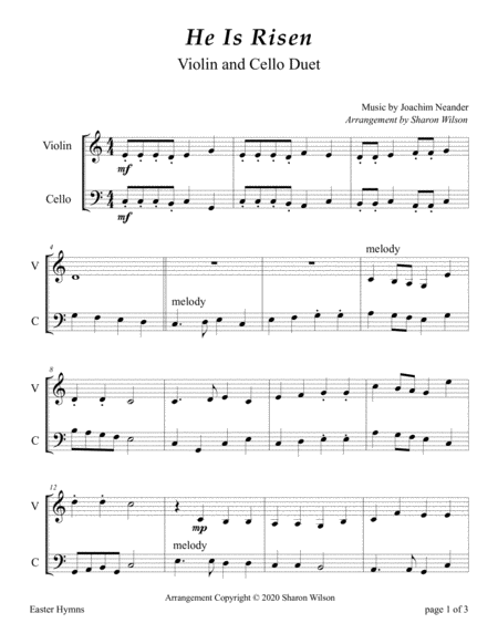 He Is Risen (for String Duet – Violin and Cello) image number null