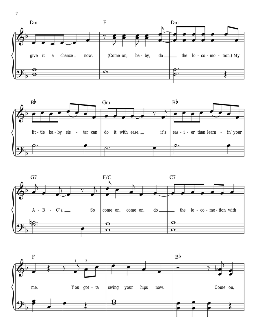 The Loco-Motion Easy Piano scores gallery preview page 2