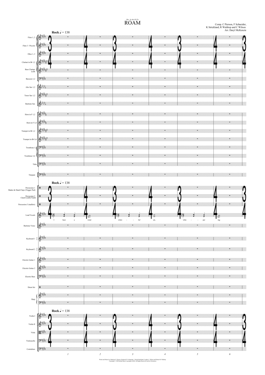 Roam Roam Full Orchestra scores gallery preview page 1