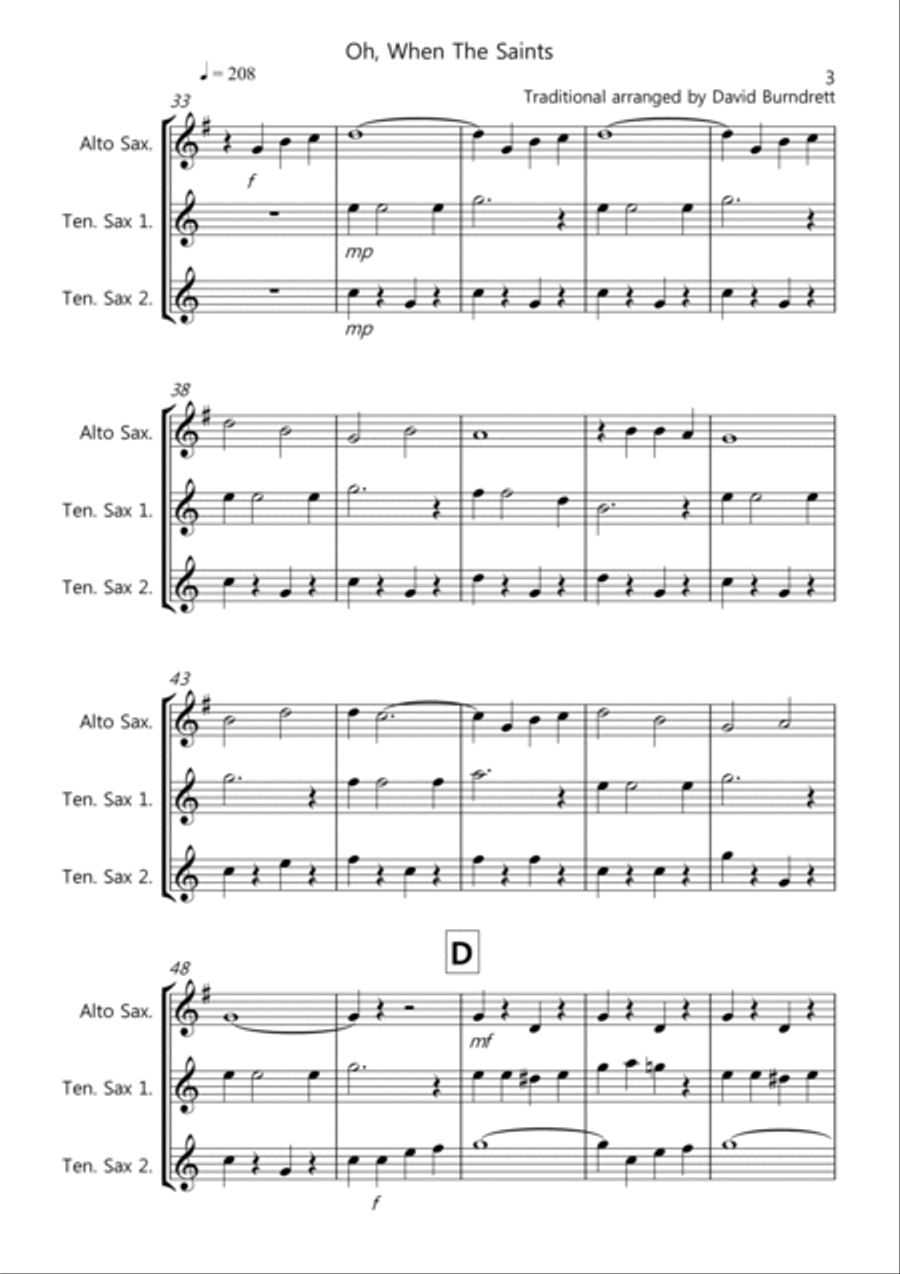 8 Easy Trios, For Saxophone Woodwind Trio scores gallery preview page 3