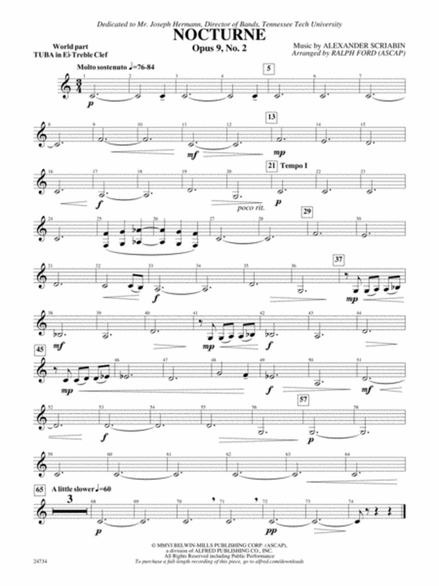 Nocturne (Opus 9, No. 2): (wp) E-flat Tuba T.C.
