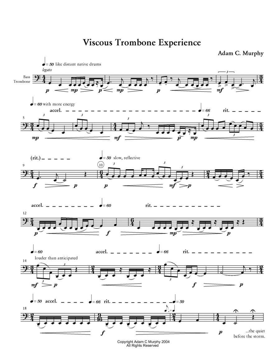 Viscous Trombone Experience Trombone Solo scores gallery preview page 1