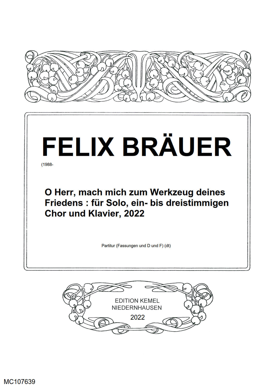 O Herr, mach mich zum Werkzeug deines Friedens Choir scores gallery preview page 1