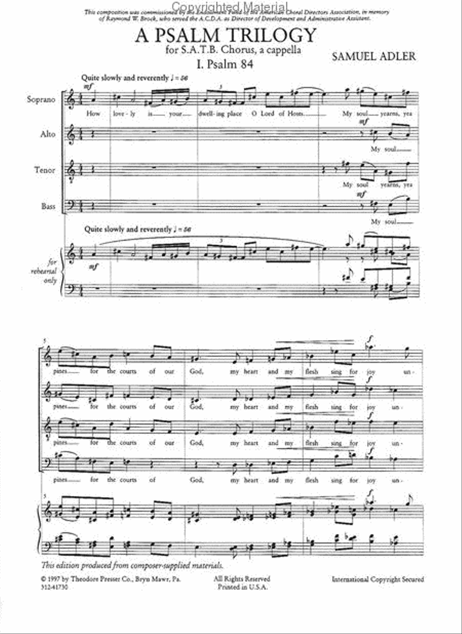 A Psalm Trilogy 4-Part scores gallery preview page 2