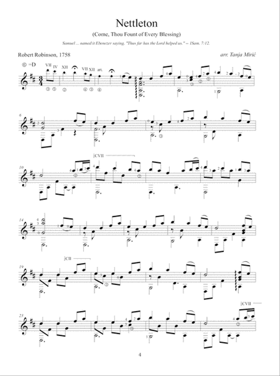 Early American Hymn Favorites for Classic Guitar Lute scores gallery preview page 5