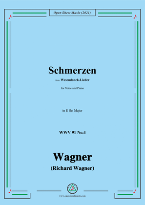 Book cover for Wagner-Schmerzen,in E flat Major,WWV 91 No.4,from Wesendonck-Lieder,for Voice and Piano