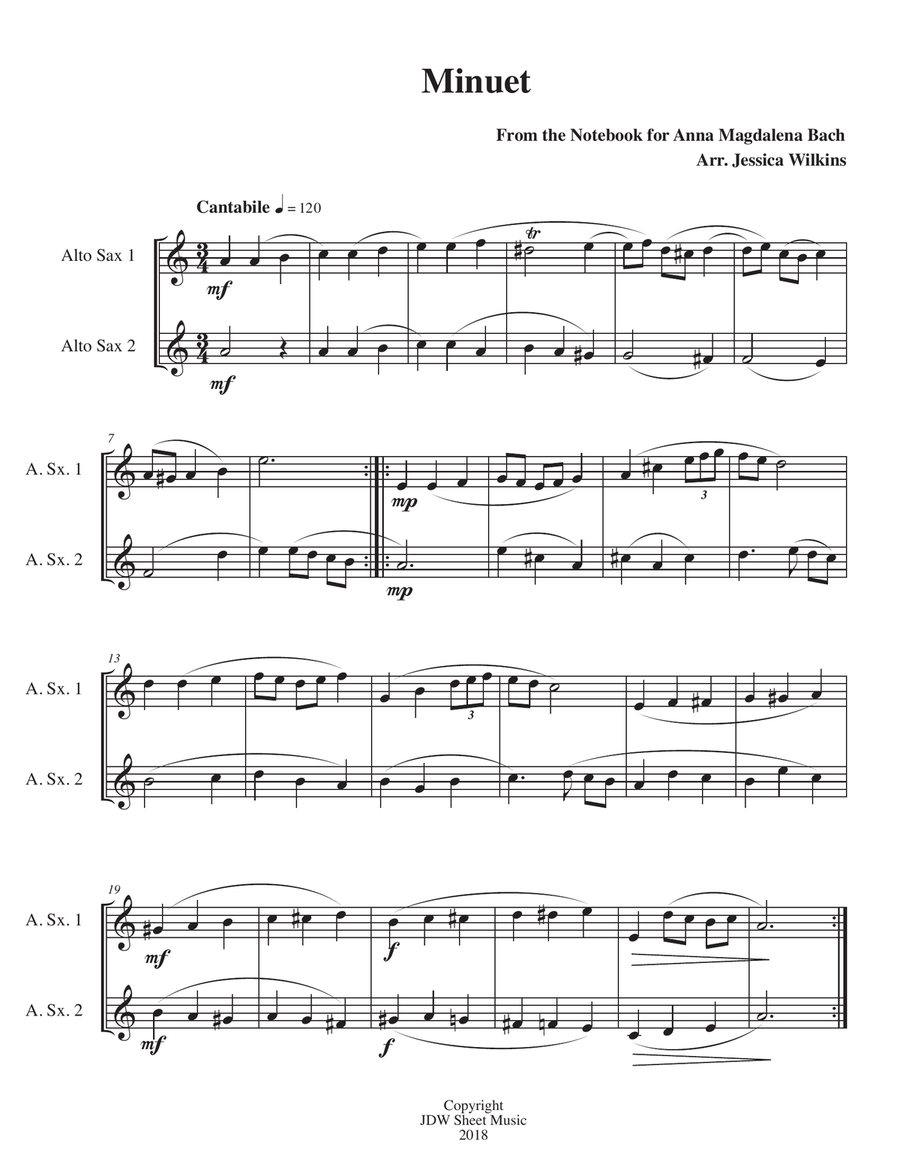 6 Easy Alto Saxophone Duets 6 Easy Alto Saxophone Duets Woodwind Duet scores gallery preview page 3