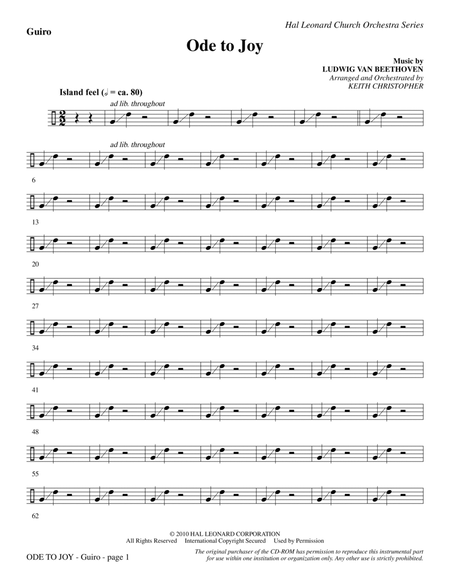 Ode To Joy (Does Not Match SATB 08752035) - Guiro