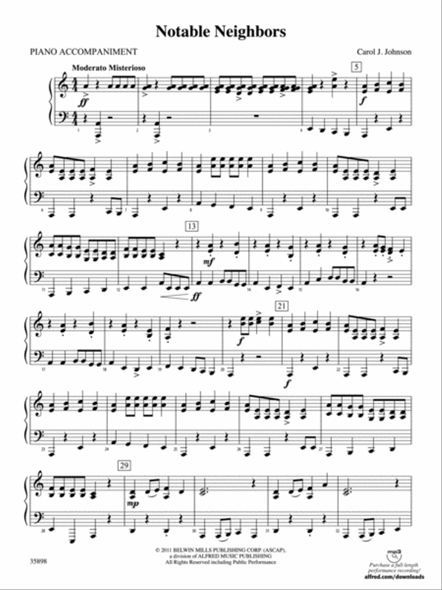 Notable Neighbors: Piano Accompaniment Orchestra scores gallery preview page 1