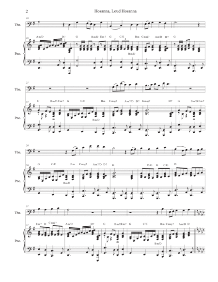 Hosanna, Loud Hosanna (Trombone solo - Piano accompaniment) image number null