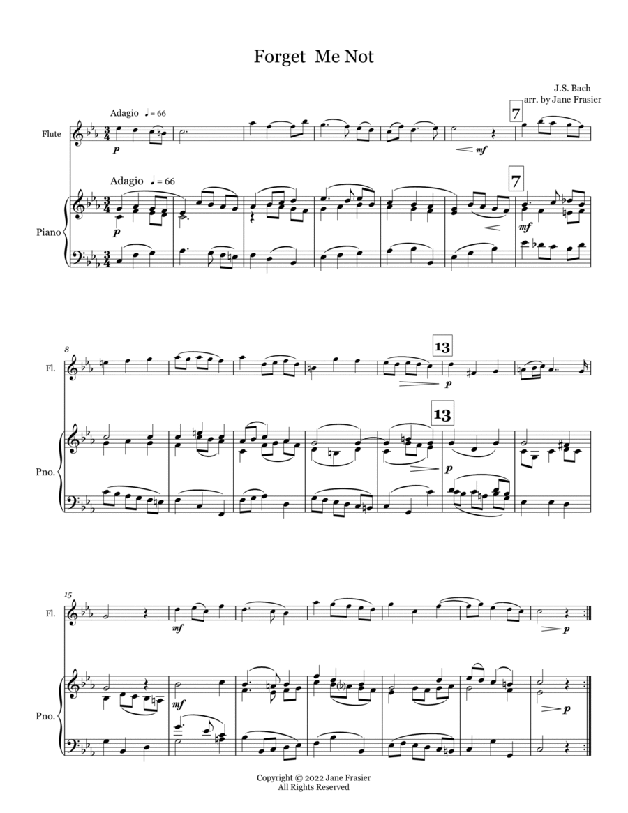 Forget Me Not (Vergiss mein nicht) Chamber Music scores gallery preview page 1